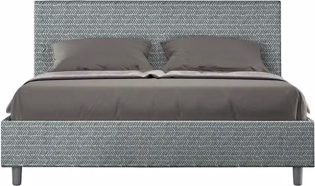 Letto Matrimoniale Aragona Adele con Contenitore e Rete a Alzata Imbottito in Tessuto L: 160 cm, P: 222 cm, H: 106 cm – 1