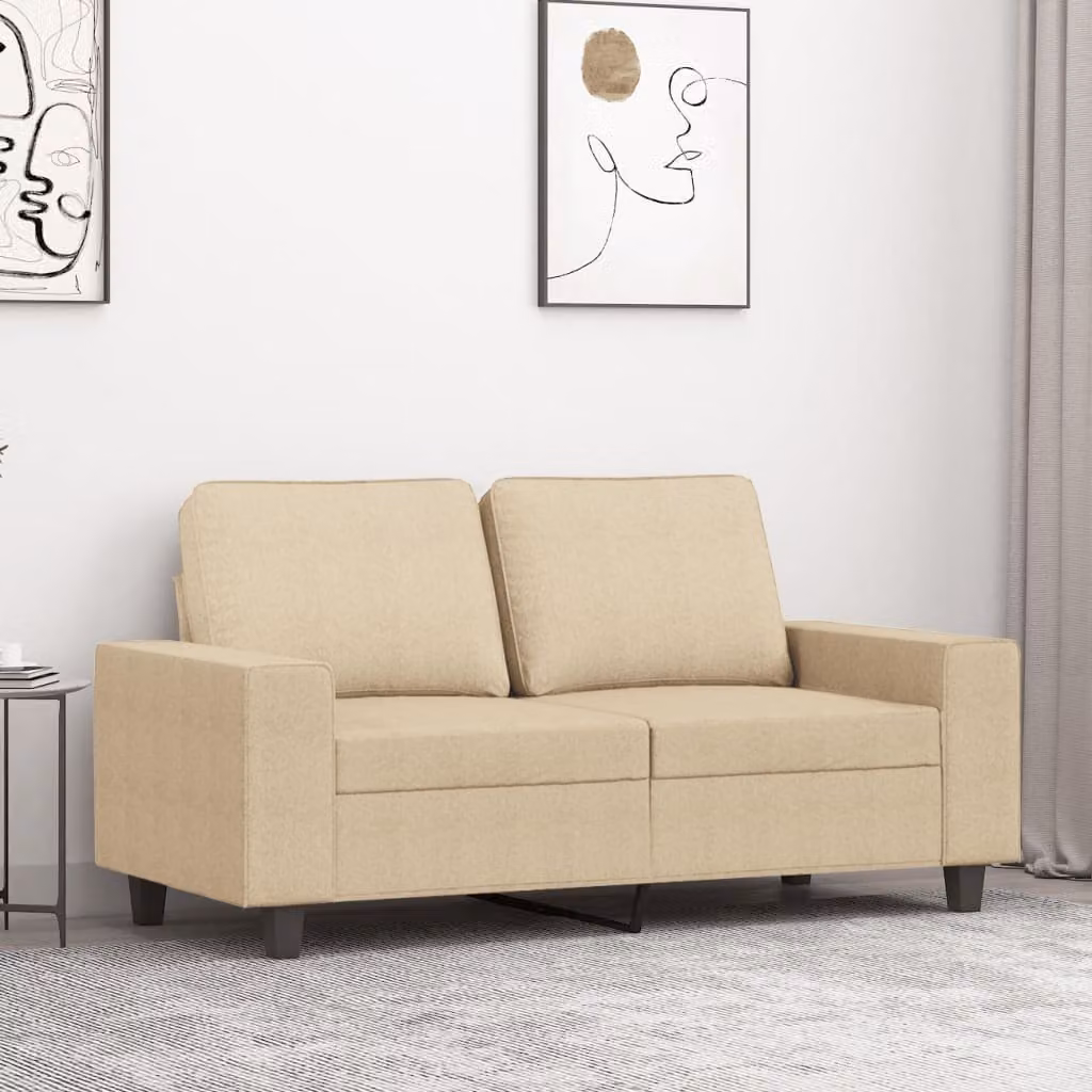 Divano Maison Exclusive, due posti, color crema, 120 cm, rivestito in tessuto