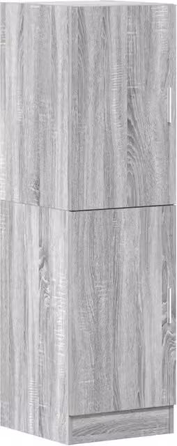 Mobile da cucina e soggiorno moderno HELLOSHOP26 in legno composito grigio con ante a battente, L/P/H: 38 x 41,5 x 131,5 cm