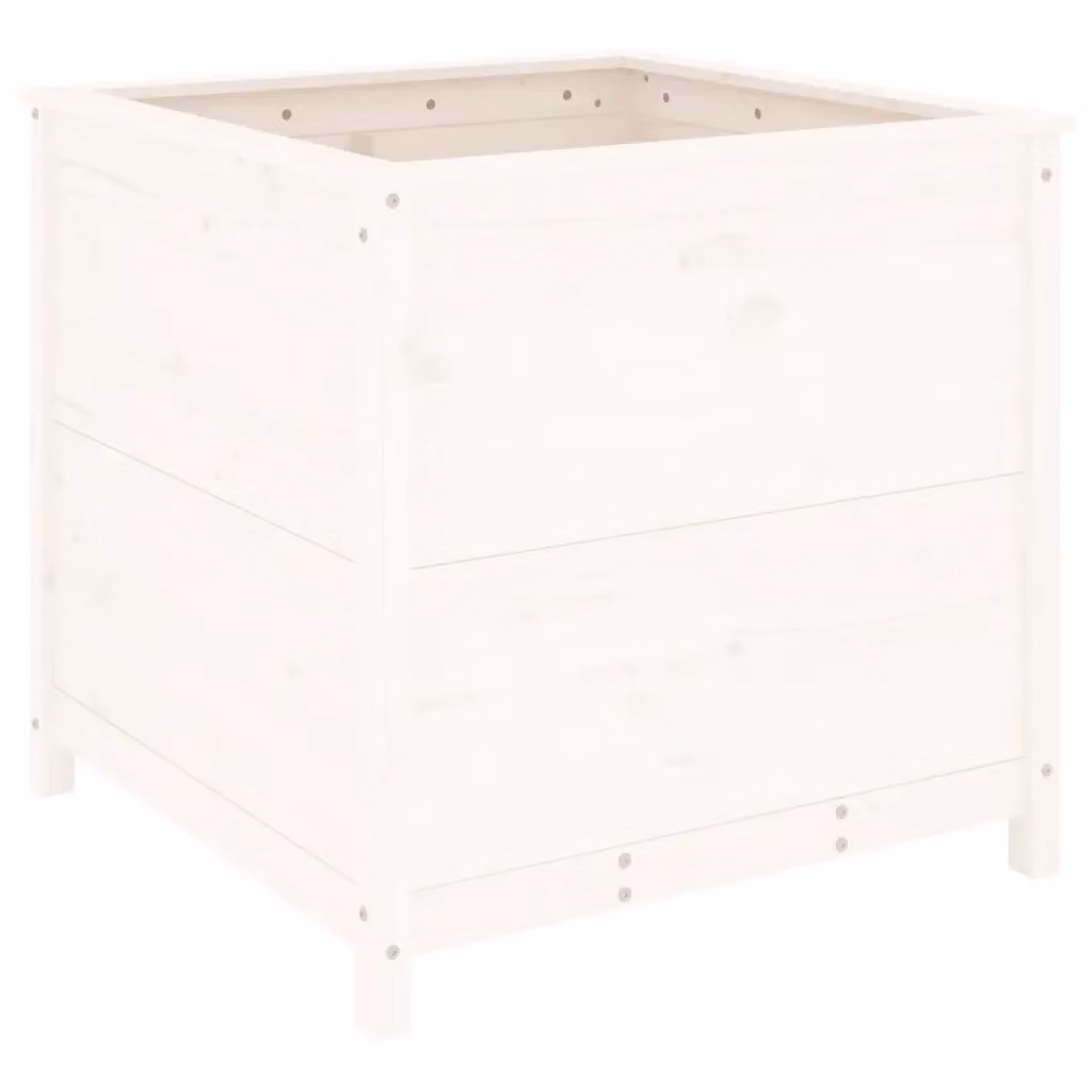 Fioriera da giardino Design Mania in legno massello di pino bianca L: 82,5 cm, P: 82,5 cm, H: 78 cm – 2
