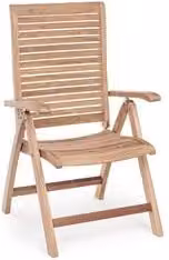 Sedia sdraio MARYLAND Bizzotto in legno duro trattato marrone con braccioli