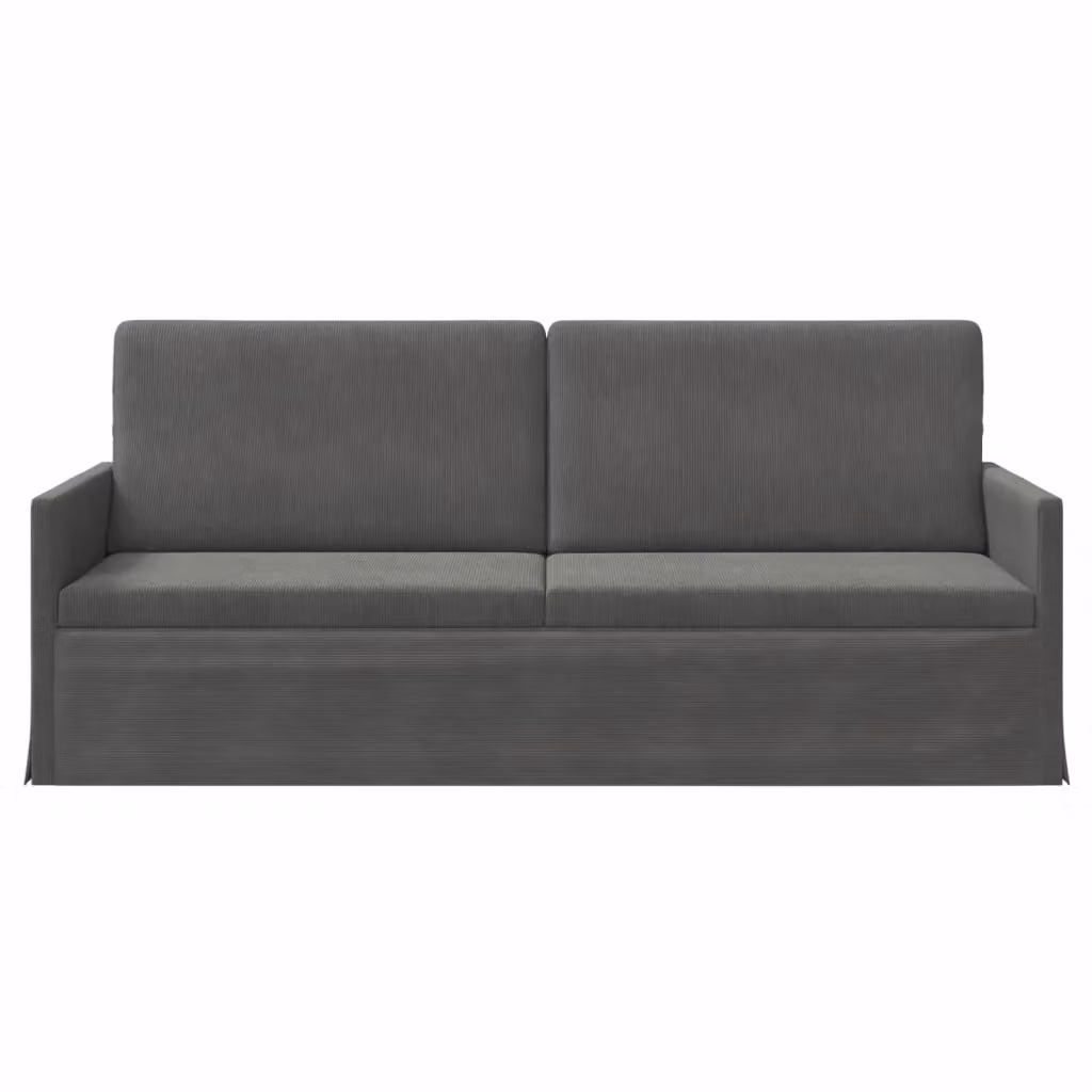 Divano a 3 posti moderno vidaXL in tessuto corduroy grigio con struttura in metallo L: 190 cm, P: 81 cm, H: 82 cm – 2