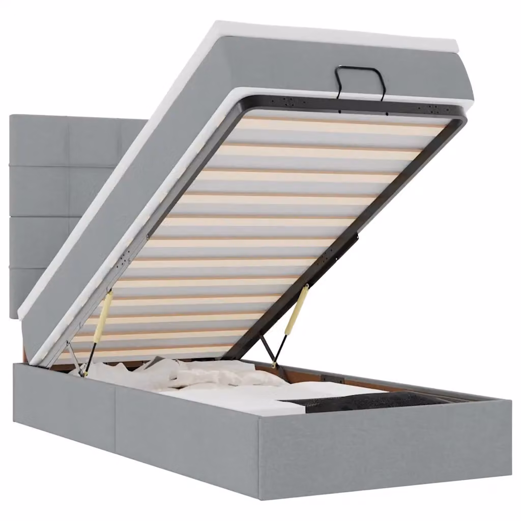 Pouf Letto con Materasso vidaXL Grigio e Bianco con LED e Porte USB L: 200 cm, P: 80 cm, H: 128 cm – 2