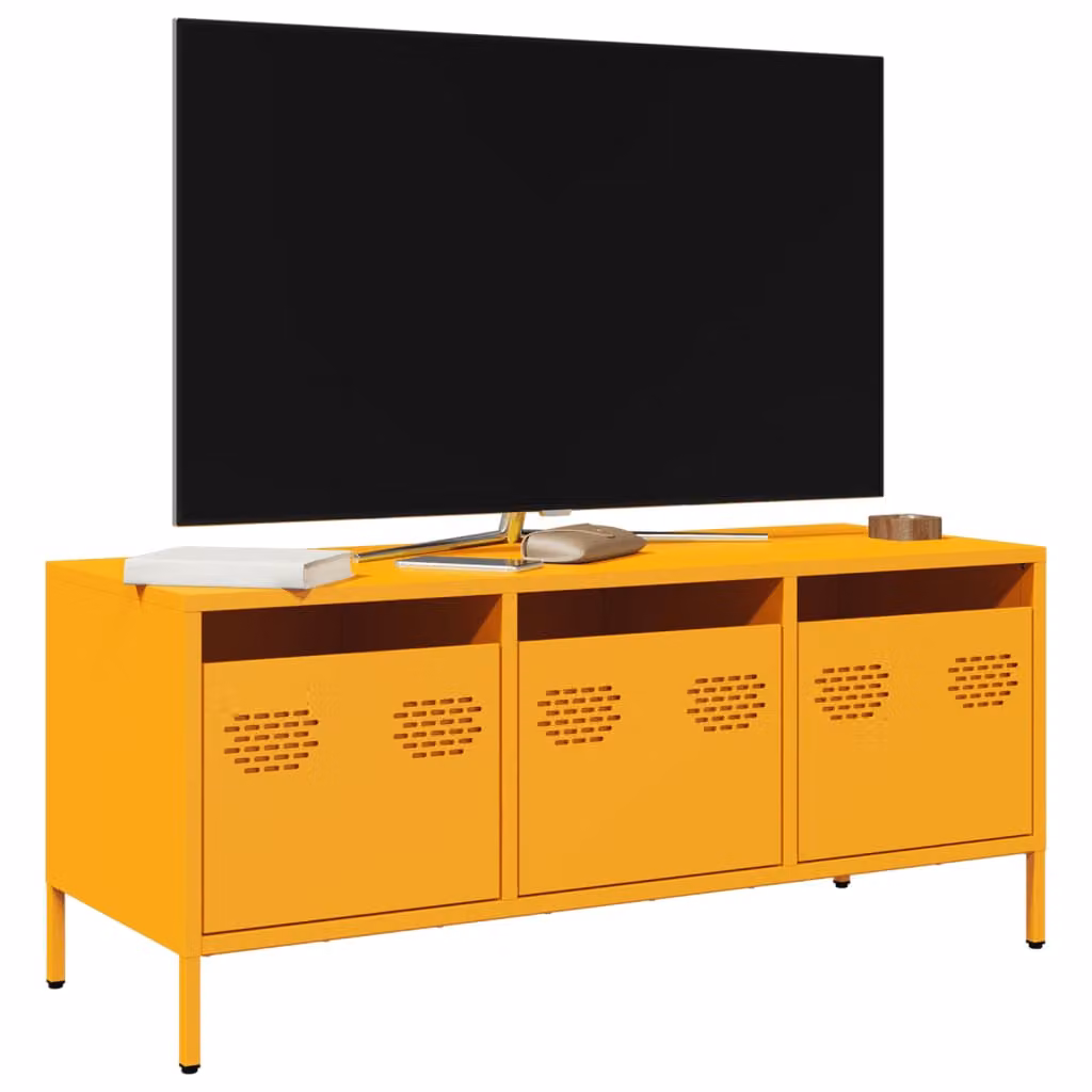 Mobile TV vidaXL in acciaio giallo L: 101,5 cm, P: 39 cm, H: 43,5 cm