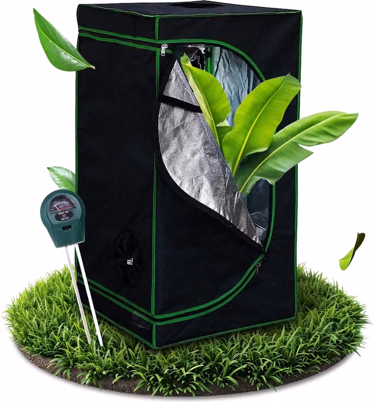 Growbox idroponica 80x80x180 cm Tenda per coltivazione indoor con foglio riflettente e misuratore