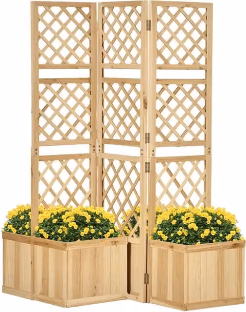Paravent da Giardino ¨C zephmum ¨C Naturale, Massello, 133x62x165 cm