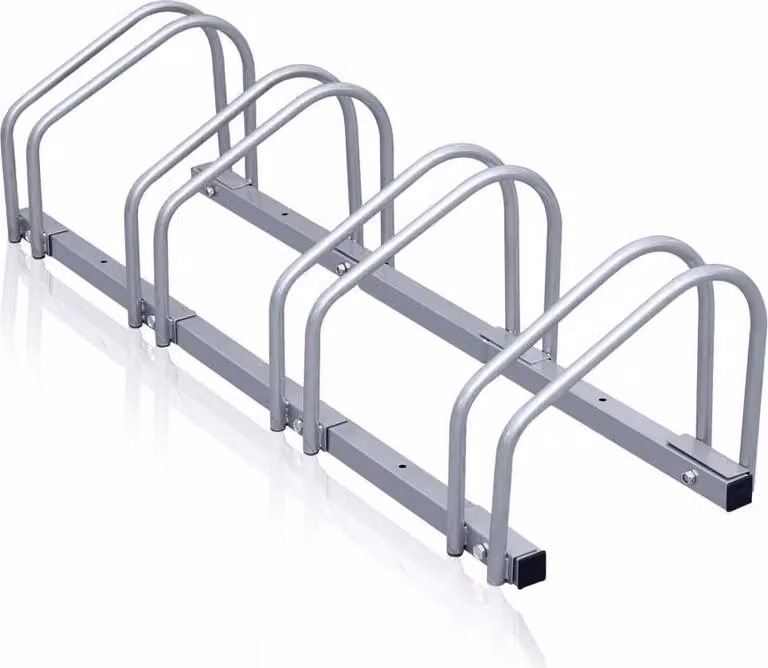 Supporto per 4 biciclette Per montaggio a pavimento o a parete Argento