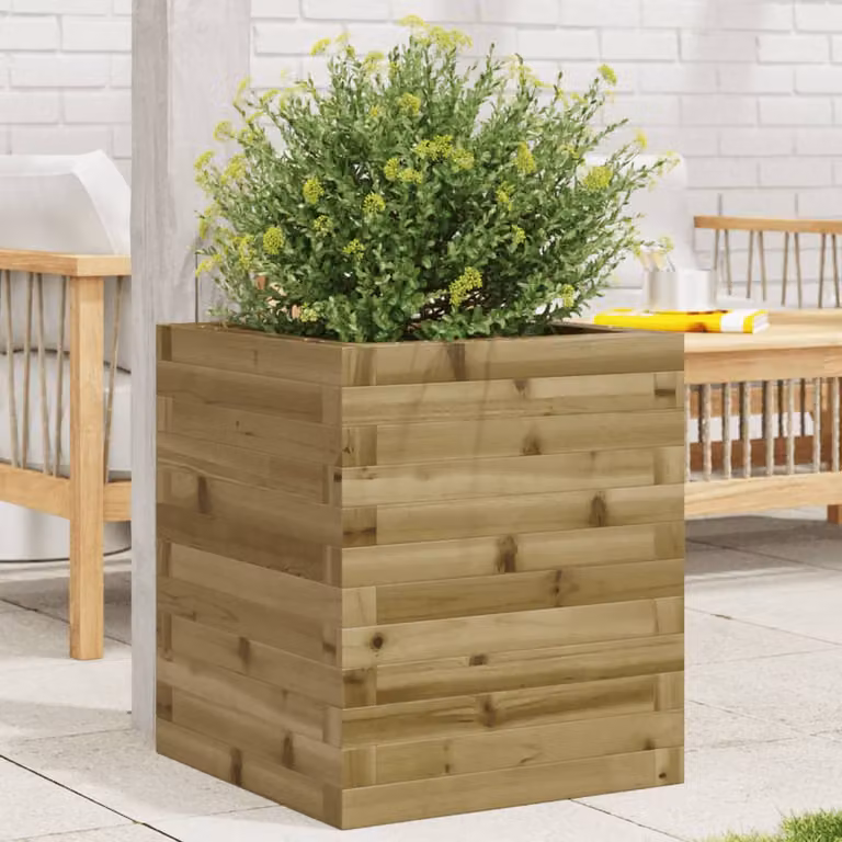 Fioriera da giardino vidaXL in legno di pino marrone L/P/H: 40 x 40 x 46 cm
