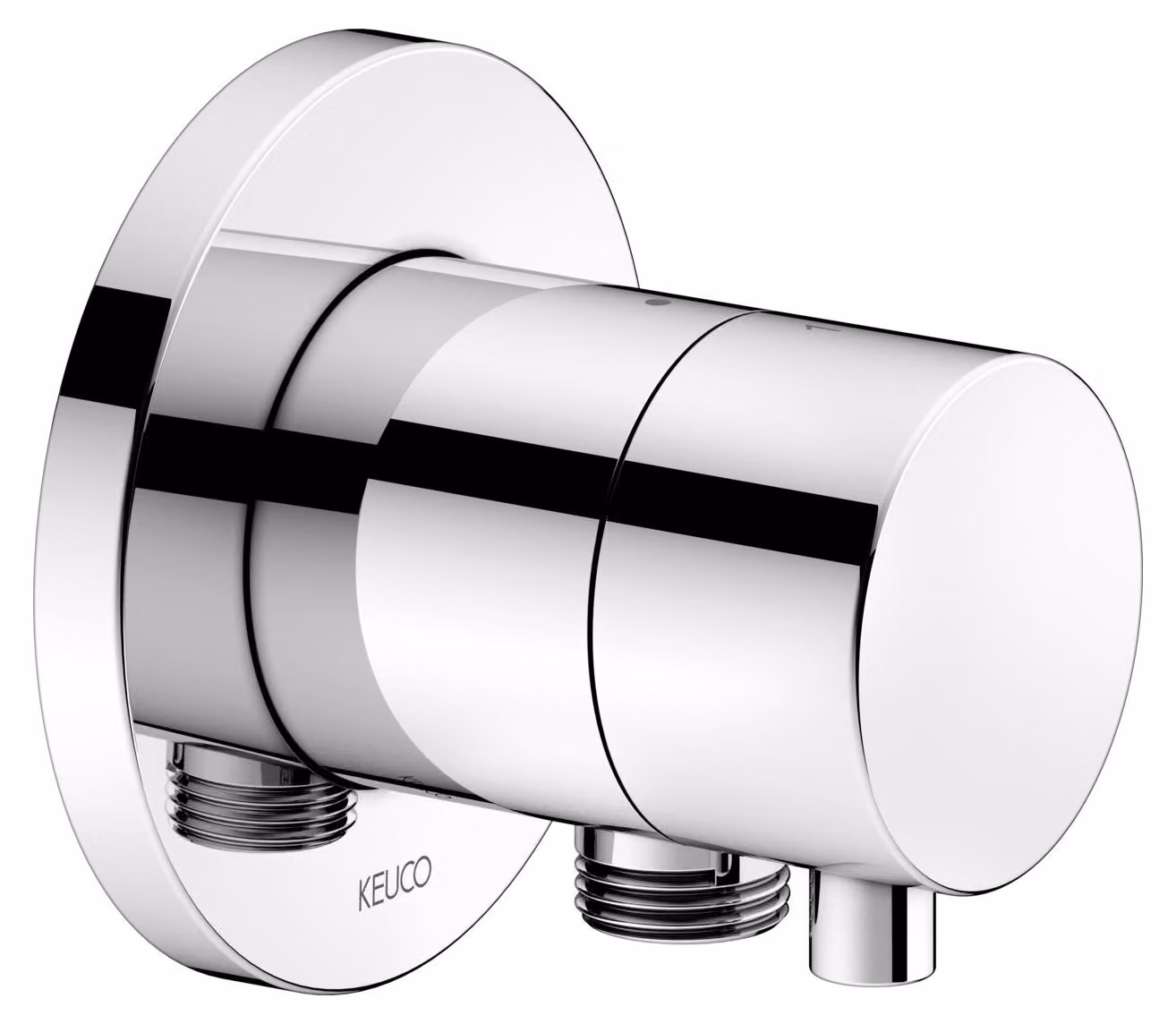 KEUCO IXMO Vanne d'inversion à encastrer 2 consommateurs, raccord de flexible avec poignée Comfort, sans arrêt, rosace ronde, 59556011101, 59556011101