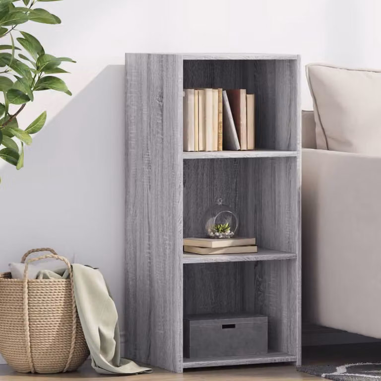 Credenza moderna vidaXL in legno multistrato e MDF, Grigio, L 40 cm x P 41 cm x H 93 cm
