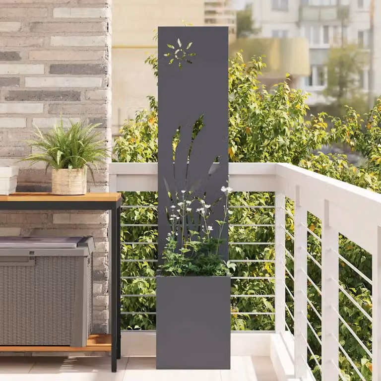 vidaXL Paravento per privacy in giardino in acciaio Antracite L/P/H: 32 x 32 x 150 cm