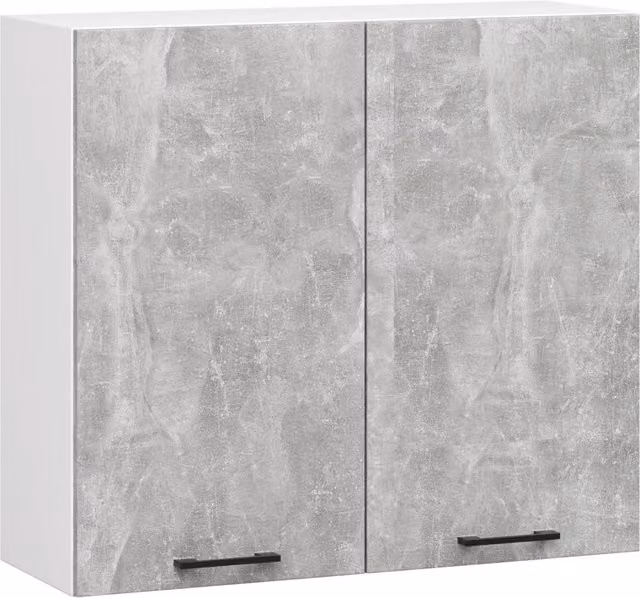 Mobile pensile da cucina Akord Oliwia con 2 ante, Bianco e Cemento Grigio, L/P/H: 80 x 30 x 72 cm
