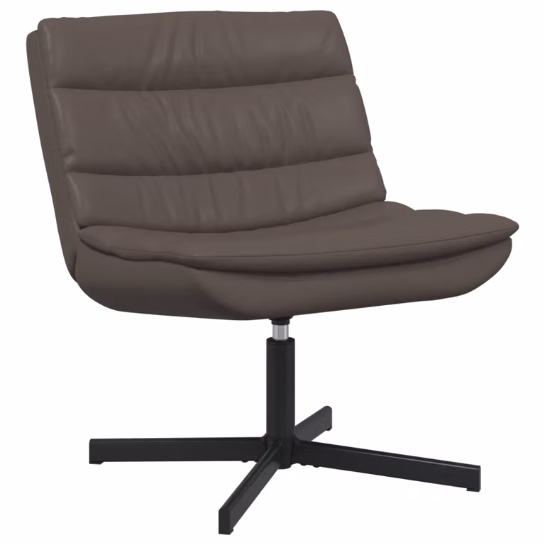Sedia girevole moderna vidaXL in ecopelle marrone e nera L: 63 cm, P: 75 cm, H: 76 cm