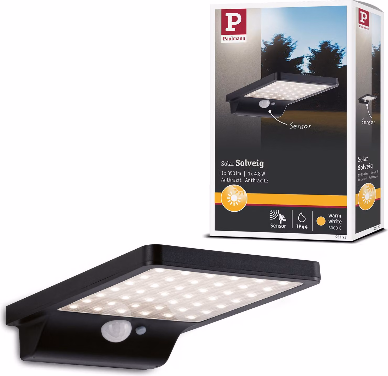 Paulmann Lampada da parete per esterni a LED solare Solveig