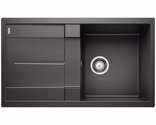 Lavello in granito Blanco Metra, colore nero, dimensioni 50 x 86 cm, codice prodotto 525919