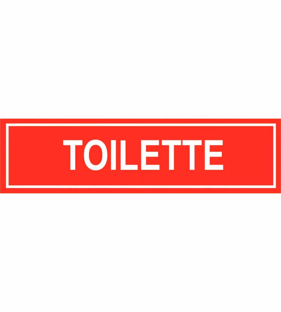 ROSH Targa adesiva informativa Toilette vinile rigido rossa 4x15 cm