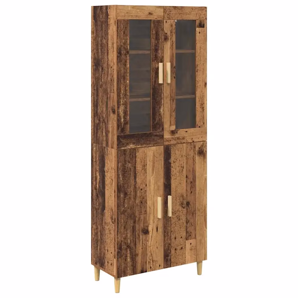Credenza moderna vidaXL in legno e vetro marrone L: 69,5 cm, P: 34 cm, H: 180 cm – 2