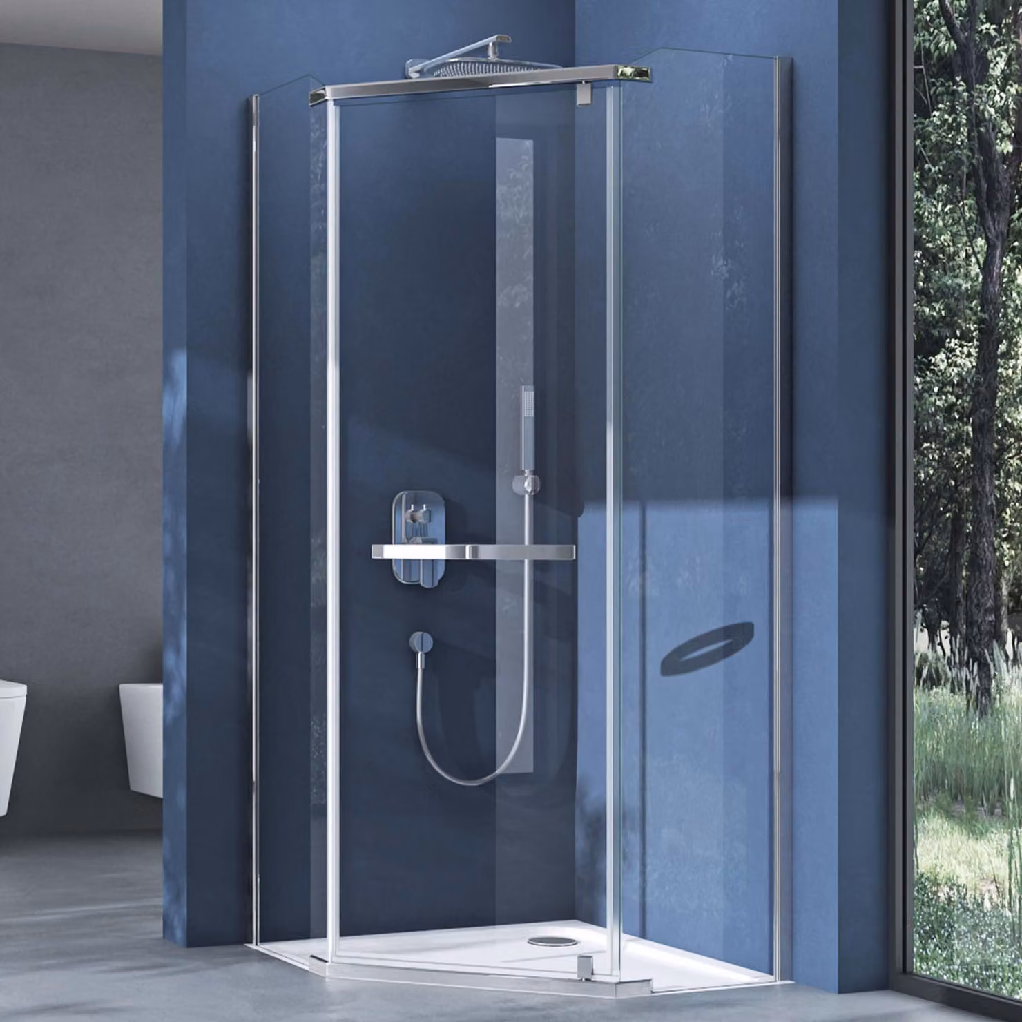doporro Box Doccia 90x90x195cm con Piatto Doccia, Cabina Bagno Vetro di Sicurezza ESG Vetro Trasparente Incluso Rivestimento Facile da Pulire con porte girevoli a 180¡ã Ravenna08K