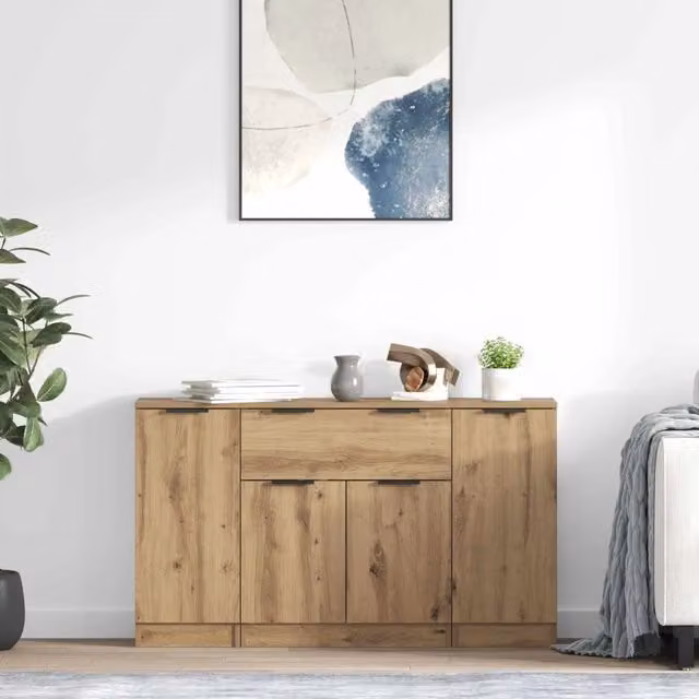 Credenza 3 pz Rovere artigianale 120 x 30 x 70 cm 3415938