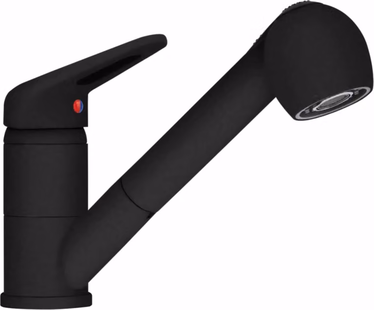 Franke Baterie - Miscelatore per lavello FC 9547.901, con doccia estraibile, nero opaco 115.0659.840
