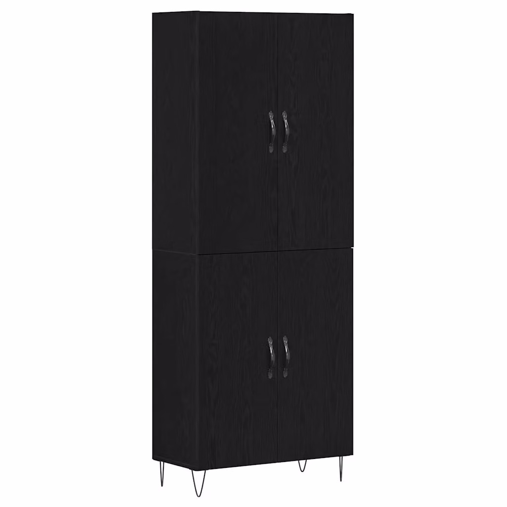 Set di 2 credenze moderne vidaXL in nero opaco L: 69,5 cm, P: 34 cm, H: 180 cm – 2