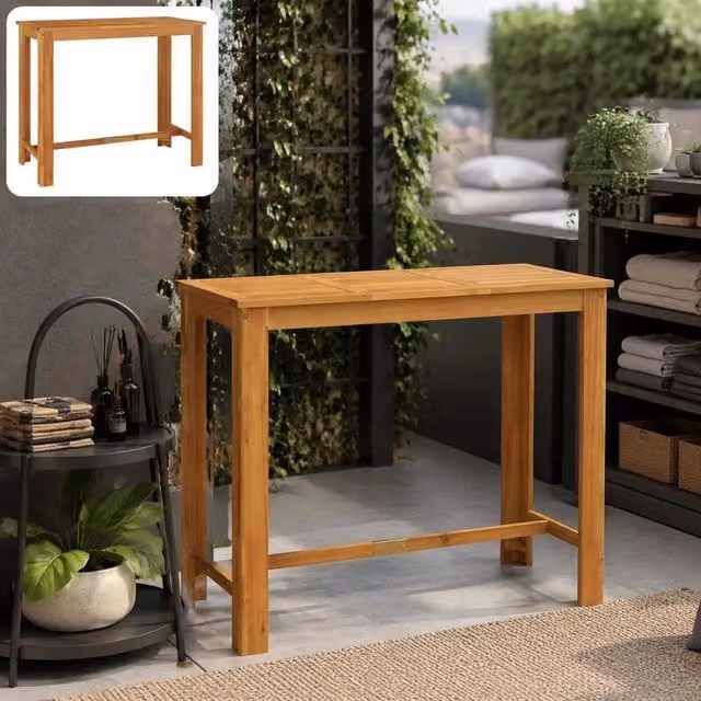 Garden Bar Table 120x60x105 Cm Solid Acacia Wood