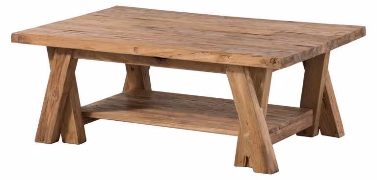 MASSIVMOEBEL24 | tavolino da salotto in legno di Teak 120x80x45 naturale grezzo BASSANO #160