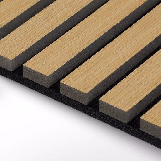 Pannello acustico in legno di quercia, colore nero, dimensioni 60 x 120 x 2,1 cm