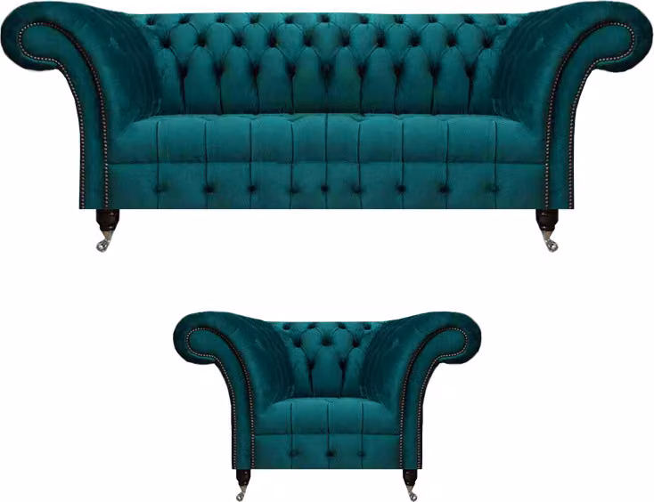 Wohnzimmer Sofa Couch Dreisitze Modern Couchgarnitur Sessel Chesterfield