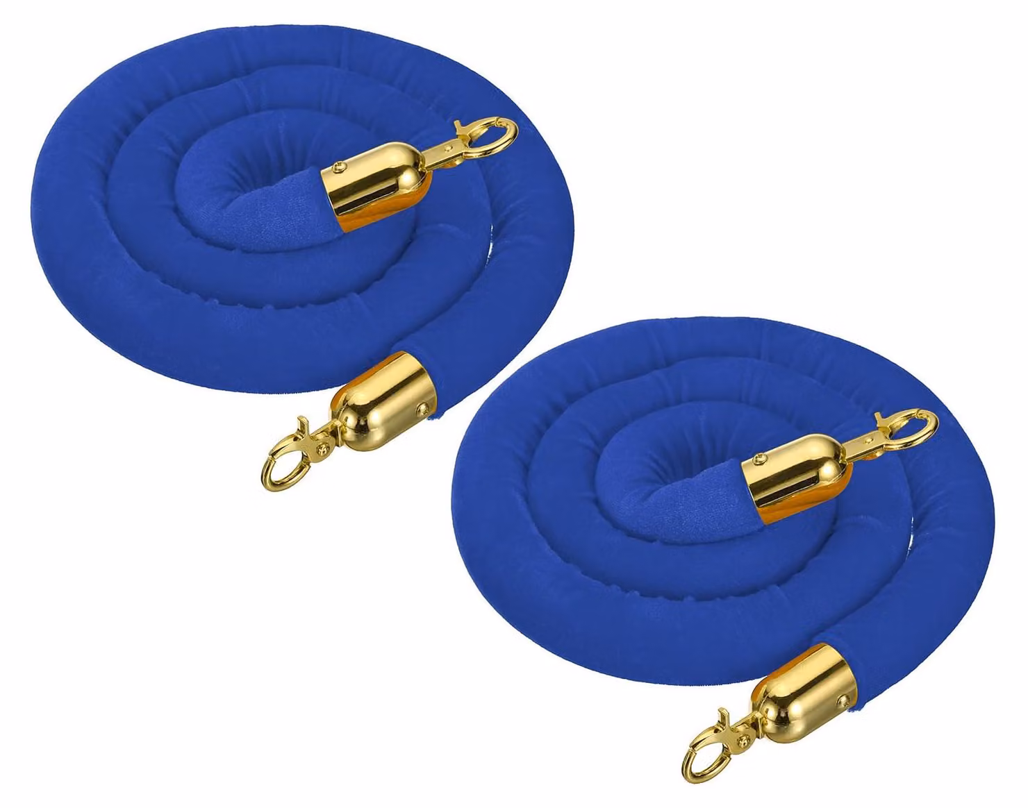 Corda di sicurezza in velluto, 15 metri, blu/oro, 2 pezzi