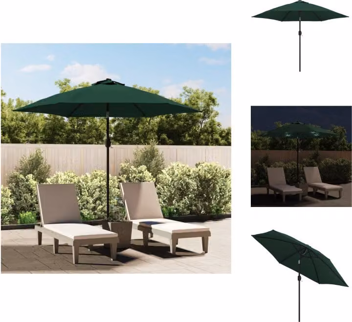 vidaXL LED Ombrellone a sbalzo 3 m verde - Ombrelloni e tende da sole