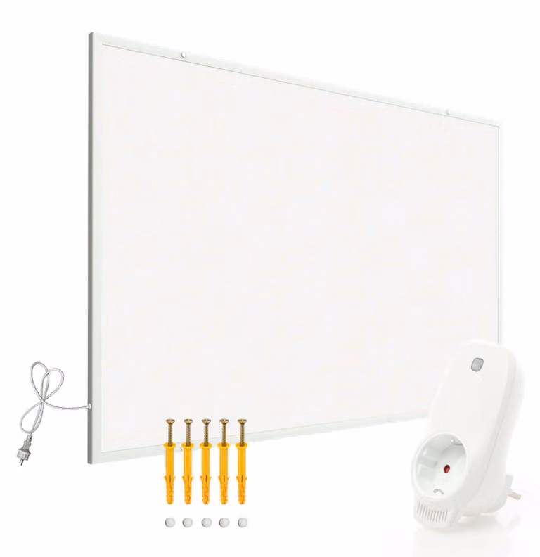 Pannello riscaldante a infrarossi da 520 W, colore bianco, con termostato Wi-Fi, pannello riscaldante elettrico, per uso interno, a basso consumo energetico, da montare a parete