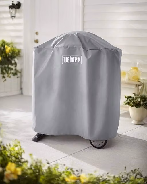 Copertura Idrorepellente Weber per Barbecue Serie Q 100/2000, Forma Rotonda, Grigio o Nero