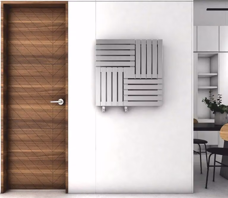 Casa Padrino stufa a parete in acciaio inox grigio 60 cm - Stufa a parete