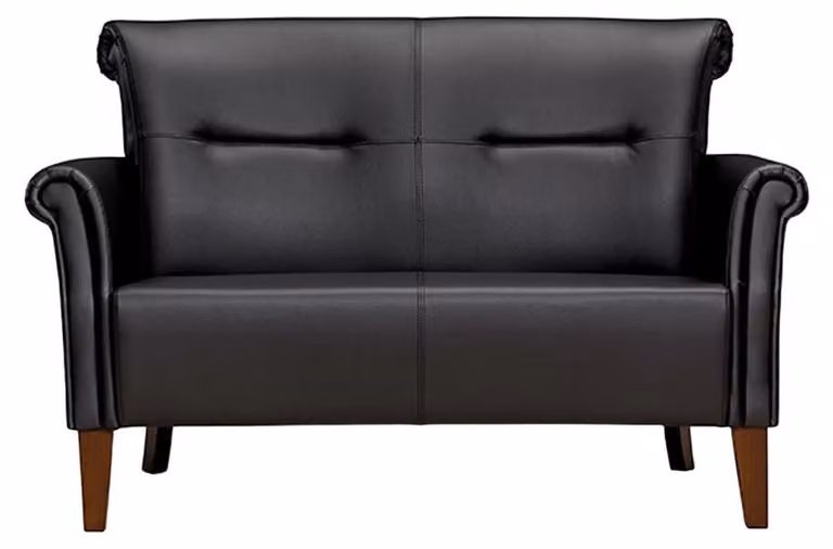 Sitzmöbel 2-Sitzer Sessel Schwarz Ledersofas Couch Büromöbel Sofas
