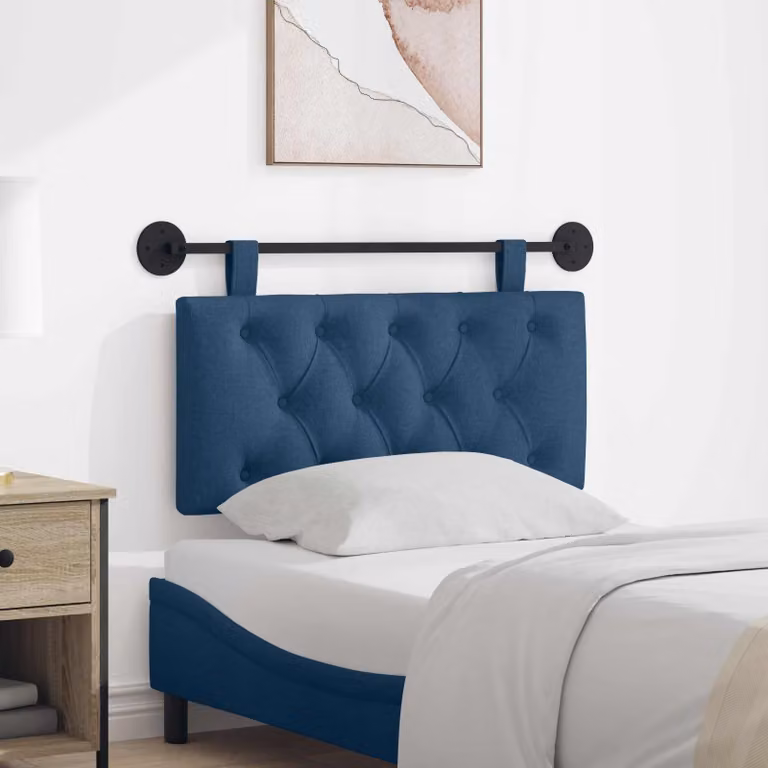 Testiera sospesa moderna vidaXL in tessuto blu con pannello imbottito