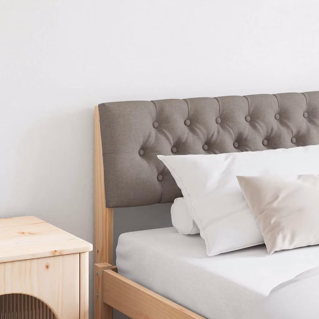 Testiera imbottita Talpa vidaXL in pino massello, disponibile in beige o grigio, larghezza: 200 cm