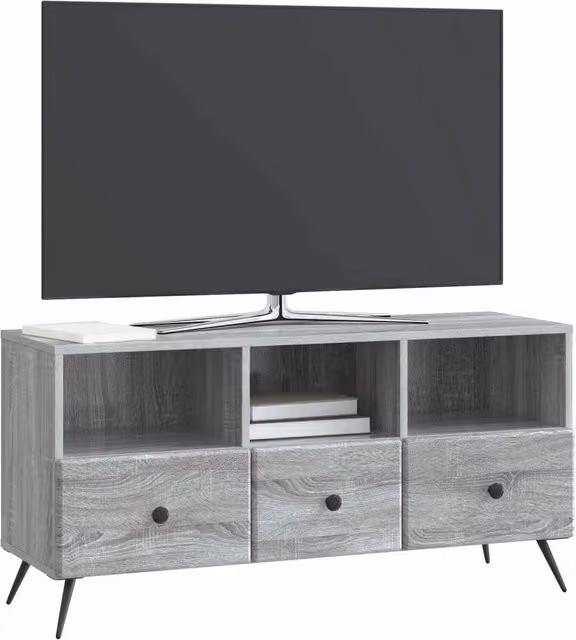Mobile TV moderno Design In in legno ingegnerizzato grigio, L: 102 cm, P: 34,5 cm, H: 50 cm – 1