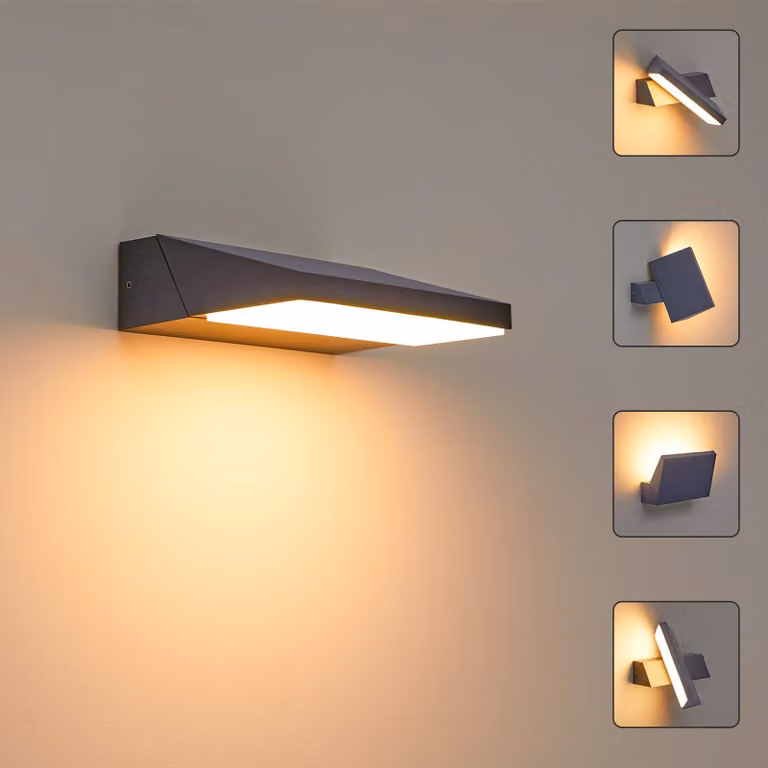 Lampada da parete a LED, 11W, antracite, grado di protezione IP65, orientabile, per uso esterno