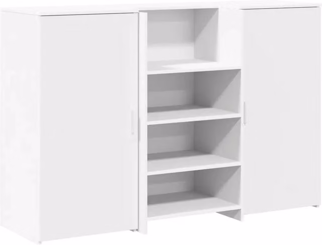 Banco Reception | Scrivania | Tavolo da Ufficio Bianco 155x50x103,5 cm in Legno Multistrato
