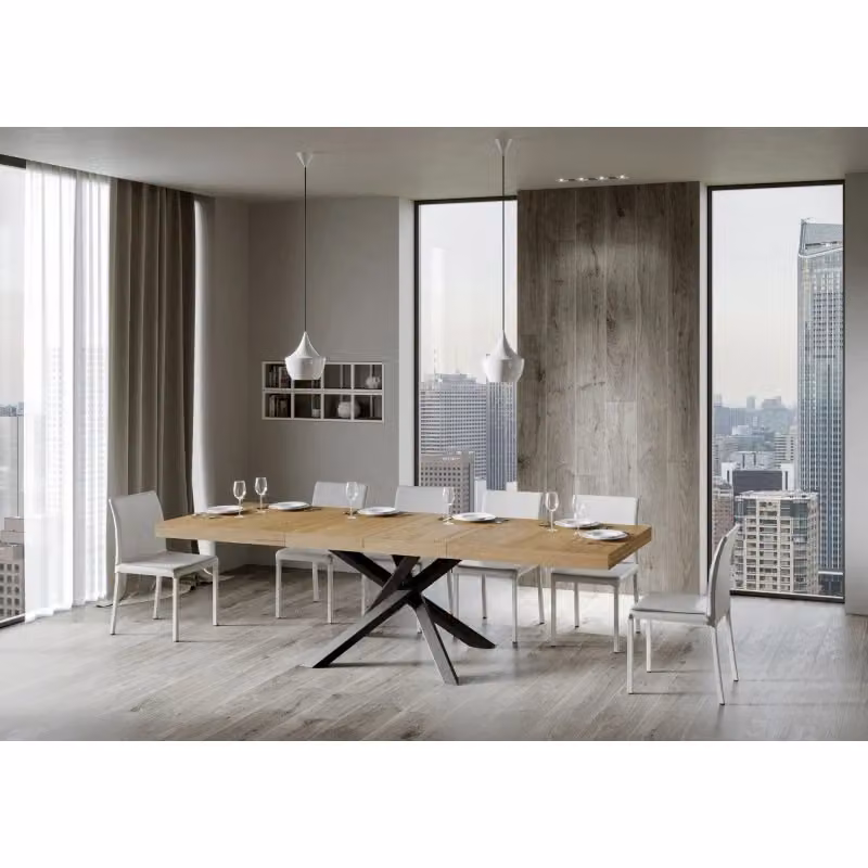 Tavolo allungabile ITAMOBY Volantis Premium in Quercia Natura con telaio Antracite L: 180-440 cm, P: 90 cm – 2