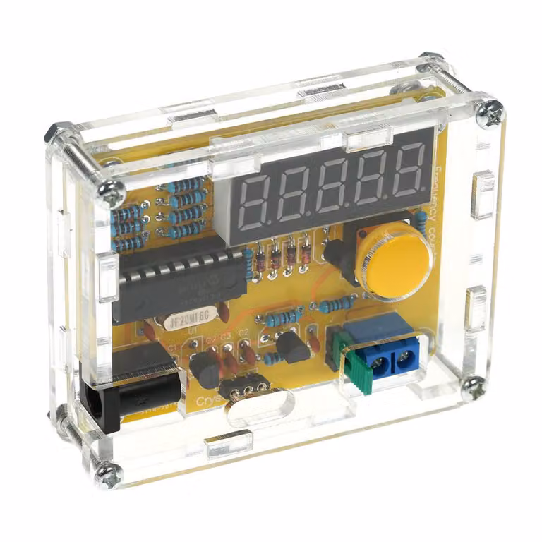 Tester di frequenza fai da te tester di cristallo contatore metro oscillatore tester con custodia trasparente 1Hz ~ 50MHz