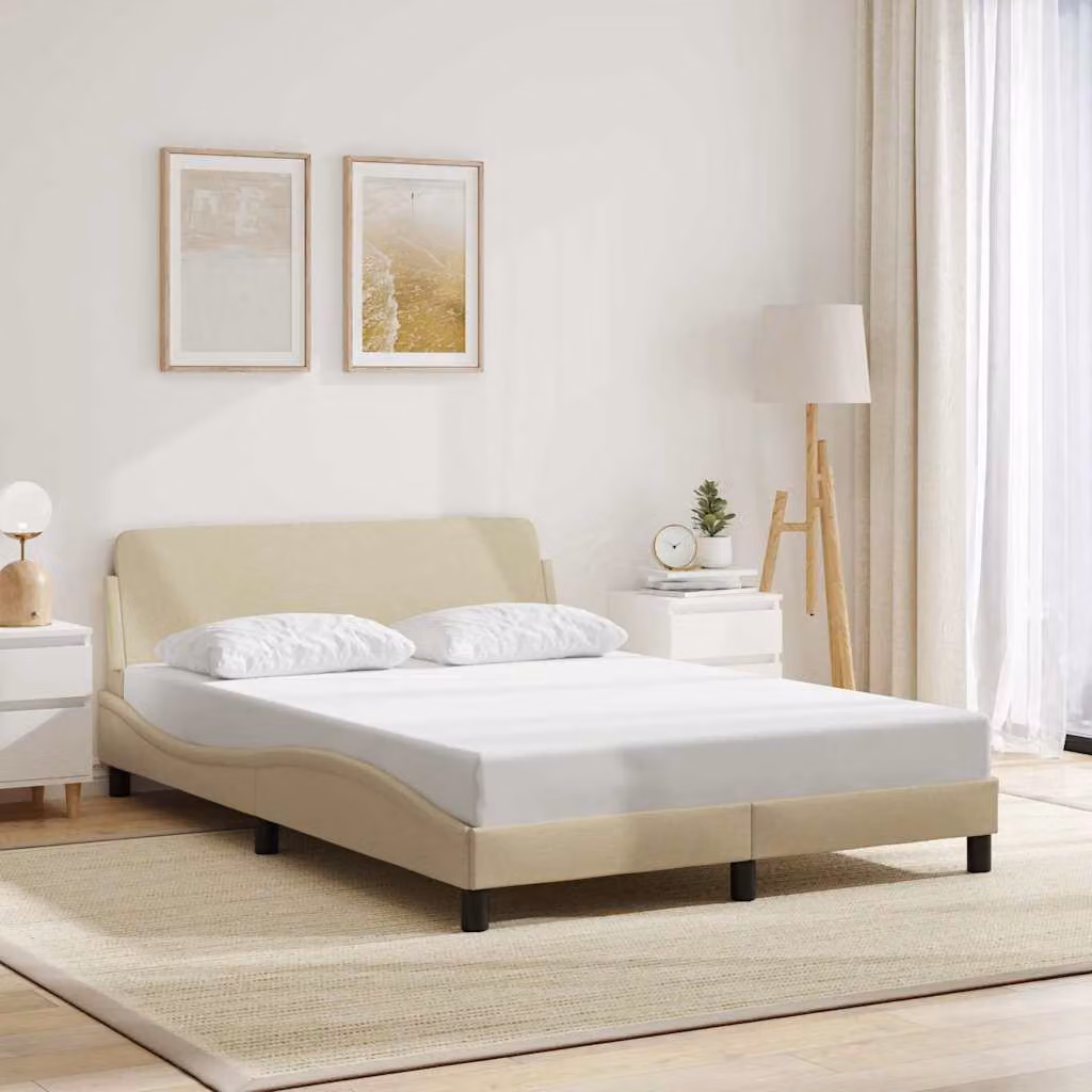 Giroletto vidaXL Dover in tessuto beige per adulti L/P/H: 140 x 190 cm