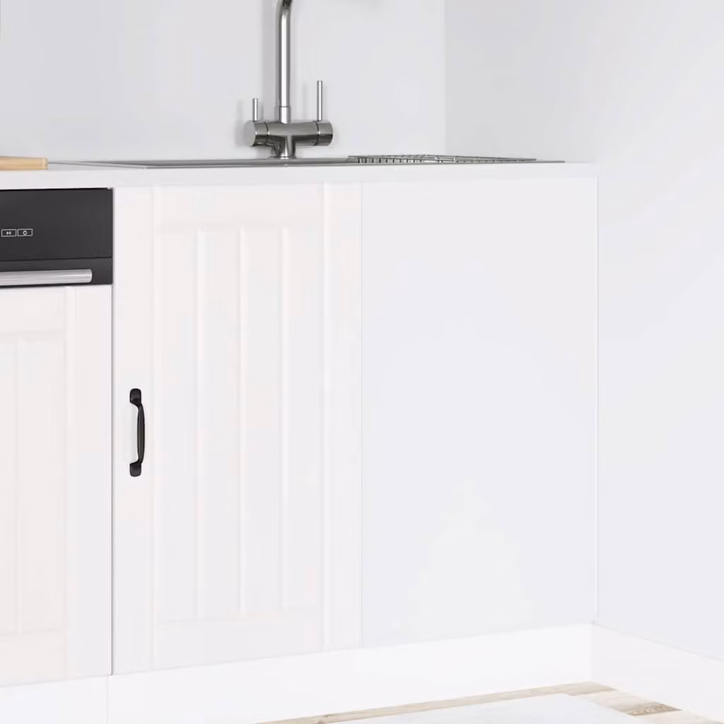 Base da cucina mobile vidaXL Lucca Bianco in legno multistrato e MDF con ante a battente