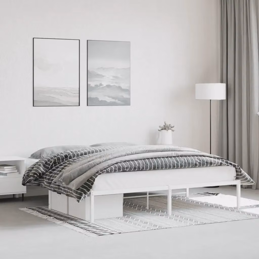 Letto matrimoniale Design In in metallo bianco con struttura rigida e doghe fisse L/P/H: 180 x 200 x 31 cm – 2