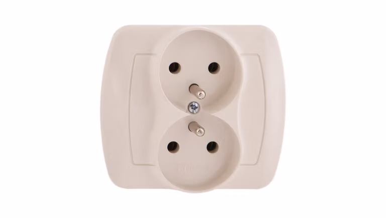Simon Accord Presa doppia c/u 16A IP20 beige AGZ2/12