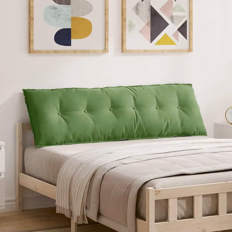Cuscino per schiena rettangolare vidaXL in tessuto a coste verde chiaro L 160 cm x P 50 cm