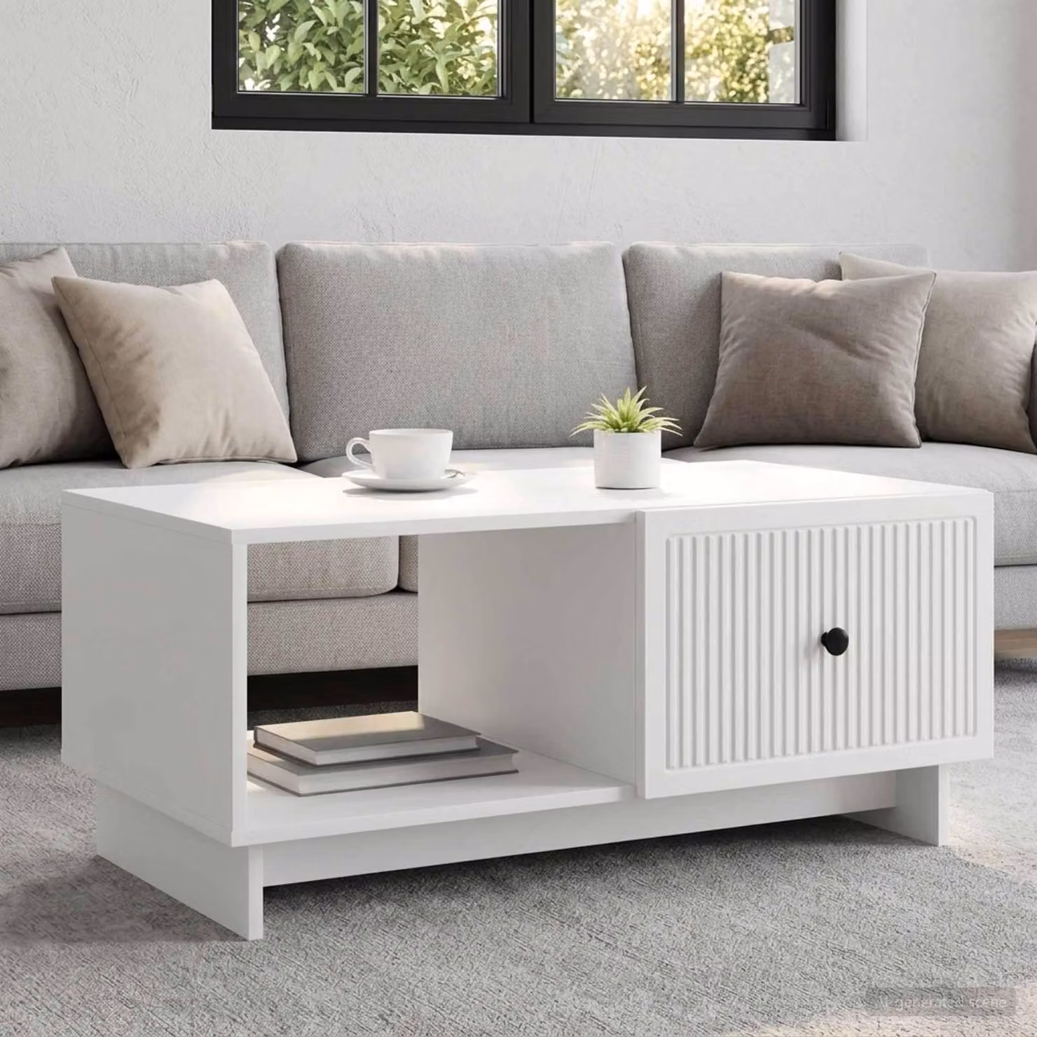 Maison Exclusive - Tavolino bianco 90 x 50 x 40 cm Materiale ligneo