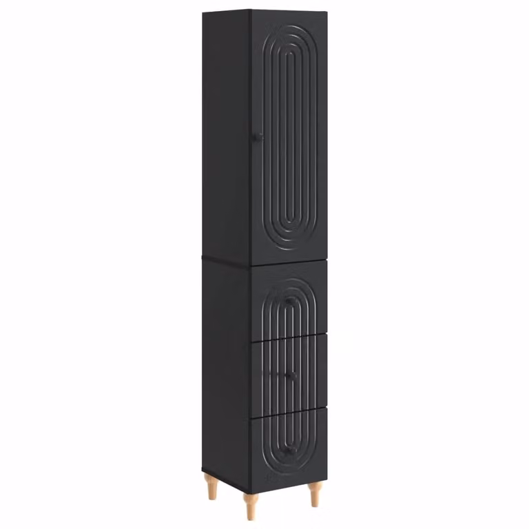 Set di 2 armadi moderni vidaXL in MDF nero opaco con ante a battente e cassetti integrati