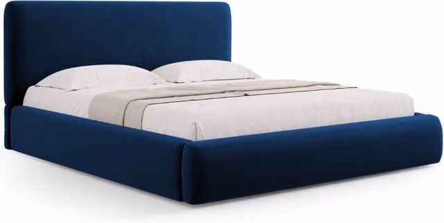 Letto con cassettone e testiera Colonel Cosmopolitan Design in velluto blu, L: 160 cm, P: 200 cm – 1